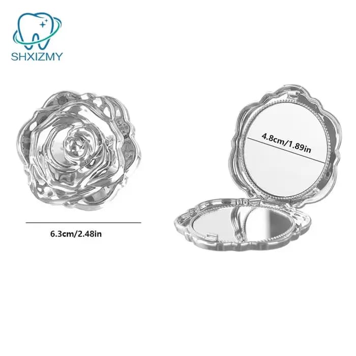 Mini miroir Portable rétro fleur de Rose
