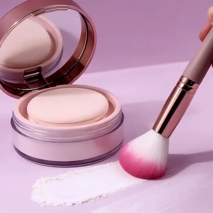 1 pinceau de maquillage multifonctionnel à manche violet et poils en fibres