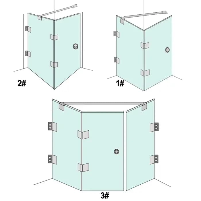 Bras de barre de Support d'écran de douche réglables en acier inoxydable, 1 pièce, pour panneau en verre de 8 à 12mm, accessoires de quincaillerie de salle de bains