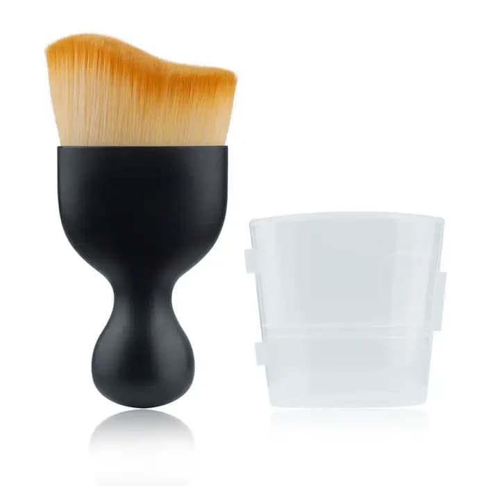Base de pinceau de maquillage en Fiber synthétique noire en forme de S