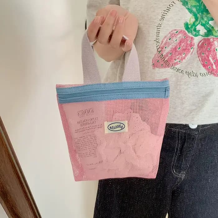 Sac à main en maille, sac de maquillage