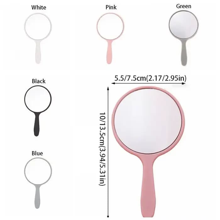 Petit miroir de maquillage portable anti-chute avec poignée