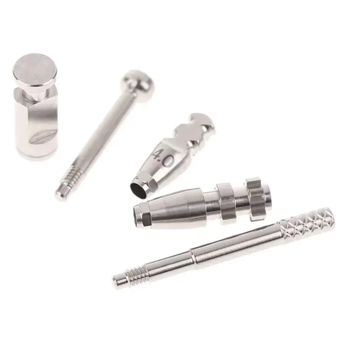 Composants de chirurgie buccale dentaire en alliage de titane, accessoires, fixation de plâtre analogique, plateau ouvert, tringles de transfert à tige fermée