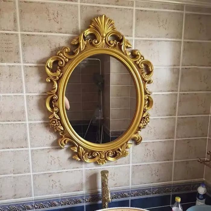 Miroir de maquillage Vintage mural esthétique ovale Design européen