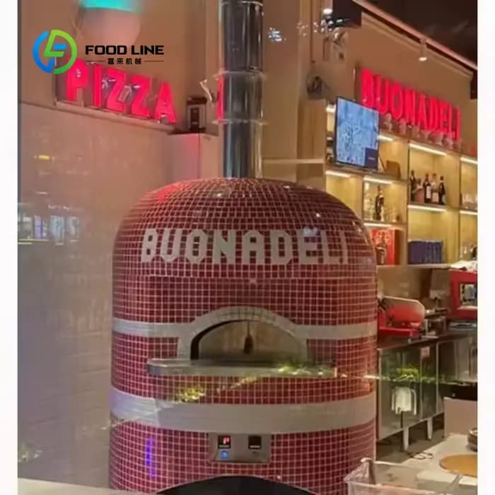 Four à pizza commercial personnalisable, grand format, style napolitain, en briques, 500 degrés, électrique, gaz, bois, pour boulangerie, en argile sur mesure