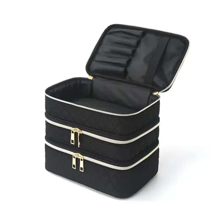 Trousse de maquillage à trois couches de luxe