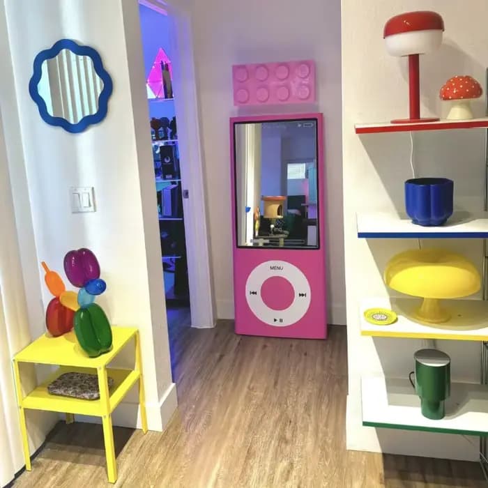 Miroir pleine longueur rétro pour chambre à coucher
