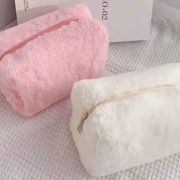 Sac de maquillage en peluche mignon pour femmes