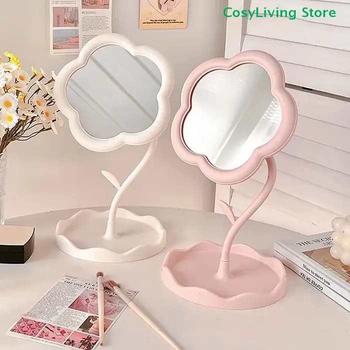 Miroir de maquillage de bureau en forme de tournesol