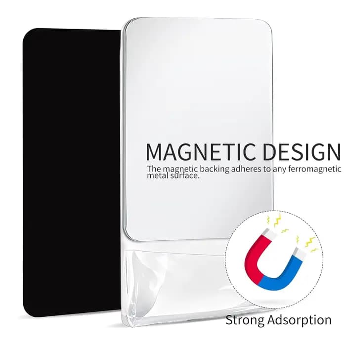 Miroir de maquillage magnétique avec dos entièrement magnétique