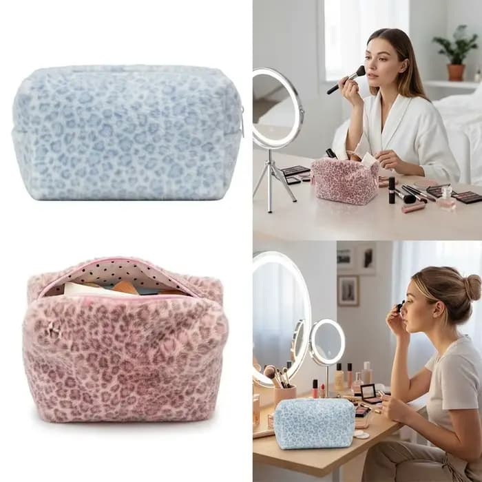 Sac de maquillage moelleux de haute qualité
