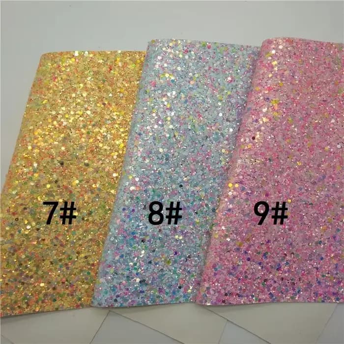 Tissu en Faux Vinyle à Paillettes de Couleurs Pastels