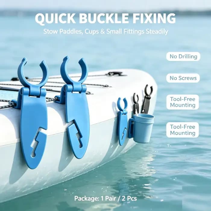Clips pour planche à pagaie, support de pagaie SUP, pince de fixation, boucle de montage rapide pour Kayak, canoë, équipement de sports nautiques, accessoires