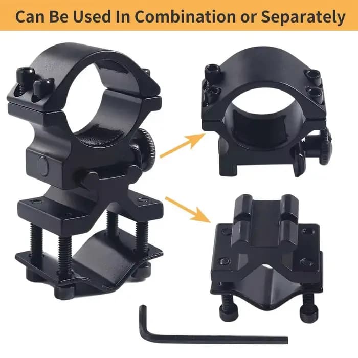 Clips de rail en métal pour moulinet de pêche, accessoires de chasse en plein air, lampe de poche laser, supports longs, les plus récents