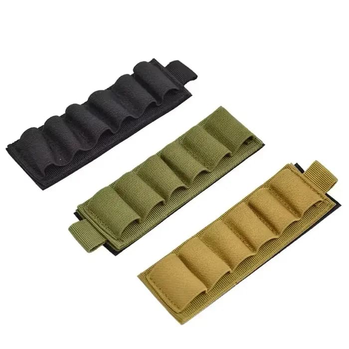 Accessoires de chasse en plein air : support de coque de stock pour fusil de chasse à 6 boucles, sac de cartouche de calibre 12, stock de fusil, porte-balle, Velcro