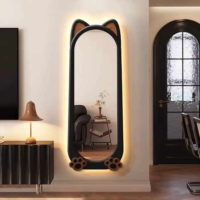 Autocollant mural adhésif miroir table de nuit salle de bain macramé dortoir Design