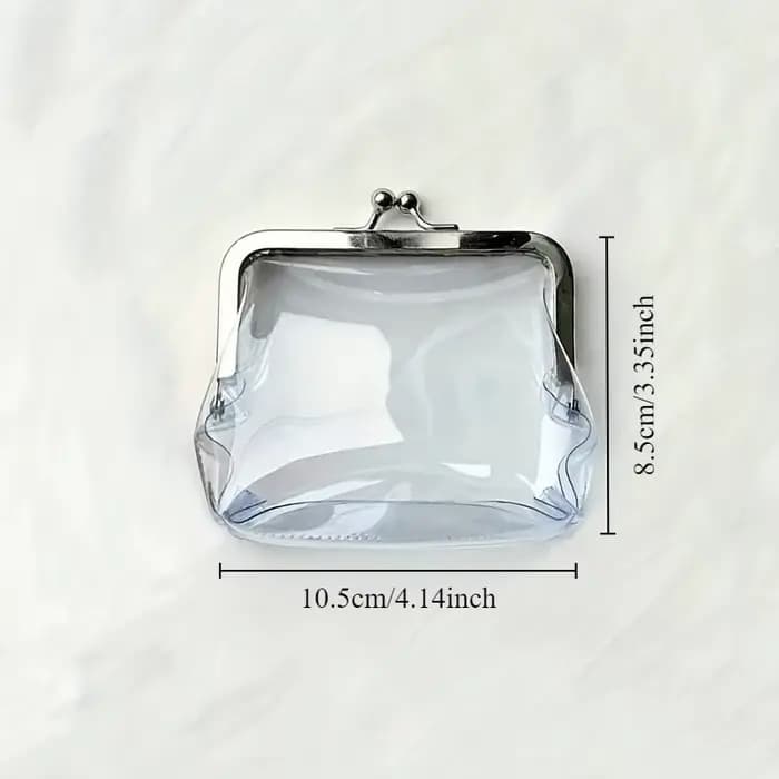 Pochette transparente en PVC avec fermoir métallique