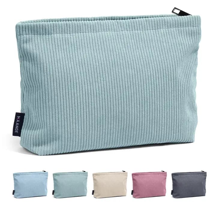 Sac à cosmétiques de voyage en velours côtelé pour maquillage