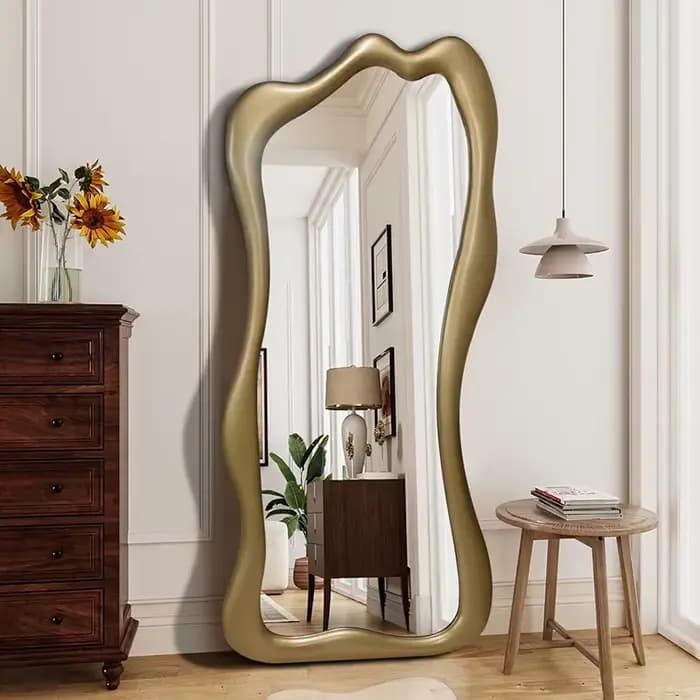 Miroir de maquillage esthétique Design Art nordique noir
