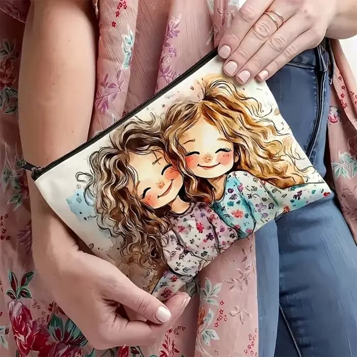 Sac de maquillage pour fille mignon - Sac de rangement de voyage tendance pour articles de toilette