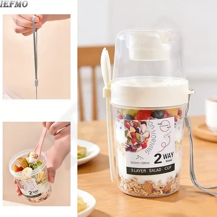 Ensemble de saladiers pour une perte de poids saine, récipient portable pour fruits, légumes, yaourt, pot anti-fuite avec fourchette et couvercle intégrés