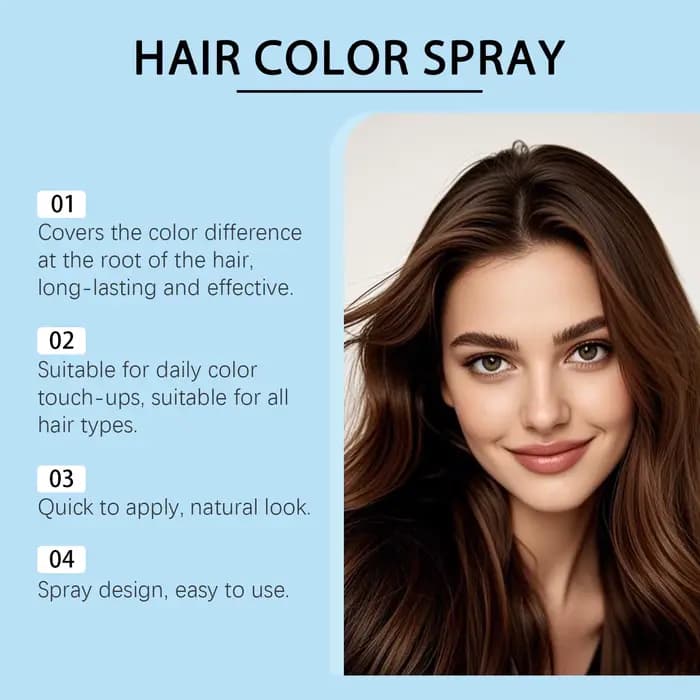 Spray Colorant Temporaire pour Cheveux – Solution Rapide pour Couvrir