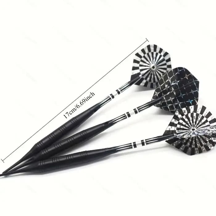 Plateau de fléchettes électroniques spécial avec jeu de fléchettes à pointe souple, comprenant une flèche en plastique de 23g, un corps de fléchette en laiton et une tige de fléchette en aluminium