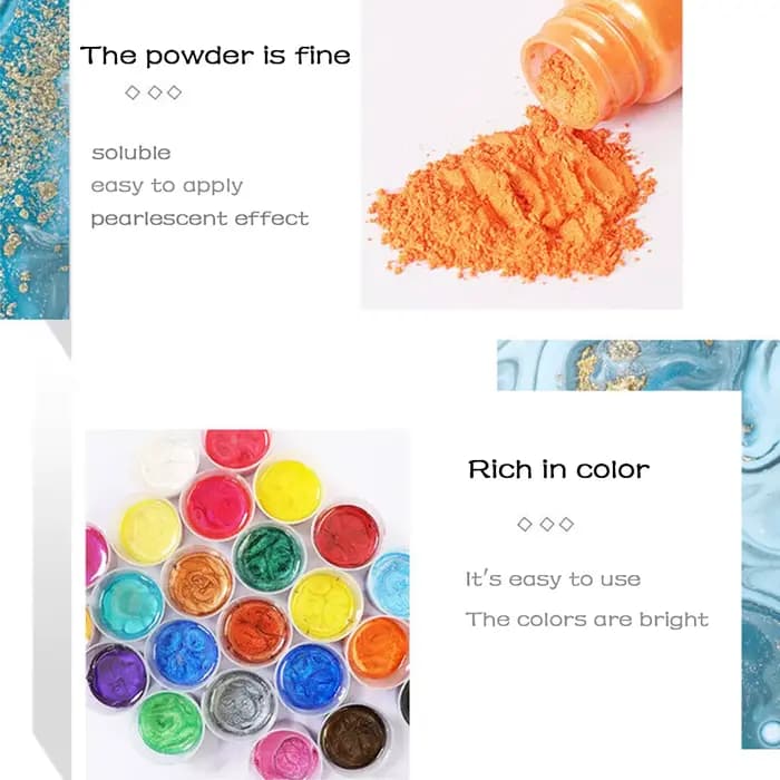 Poudre de Mica 28 couleurs 10g miroir naturel Mica perle poudre colorant résine époxy bougie bijoux à bricoler soi-même fabrication artisanat perle poudre Pigment