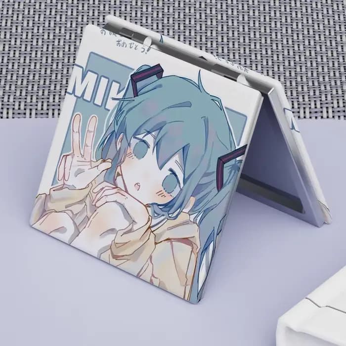Hatsune-Miroir de Maquillage Pliable à Deux Faces pour Femme