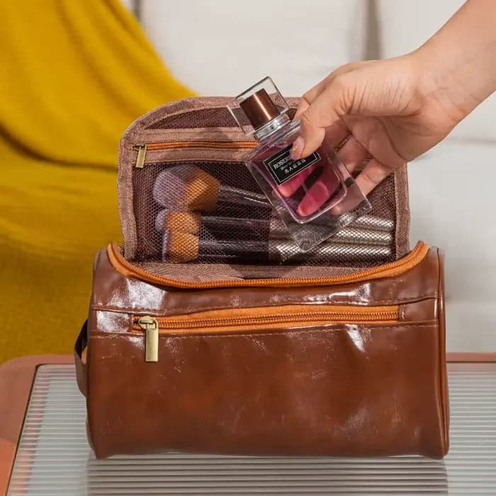 Trousse de Toilette en Cuir pour Hommes et Femmes