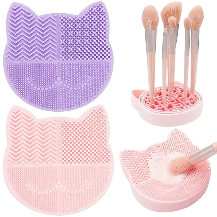 Boîte de rangement de nettoyage de brosse de maquillage en Silicone