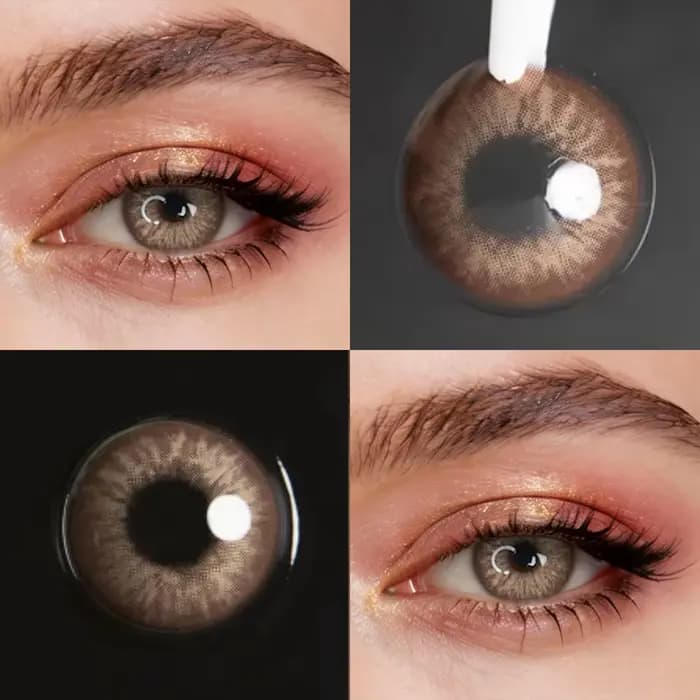 Lentilles de contact colorées vertes avec correction de la myopie