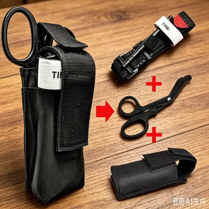 Trousse de premiers secours d'urgence CAT, ensemble de ciseaux et de garrot médicaux, équipement de survie et de sauvetage, Molle, camping en plein air, randonnée