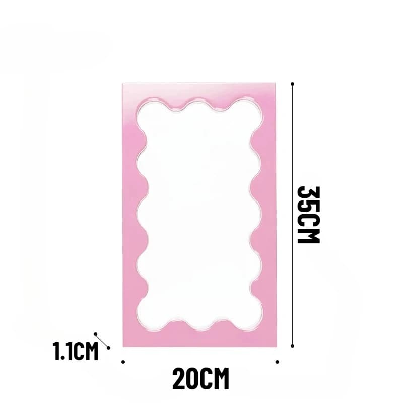 Miroirs décoratifs minimalistes coréens, rectangulaires, ondulés, avec cadre en bois massif, miroir