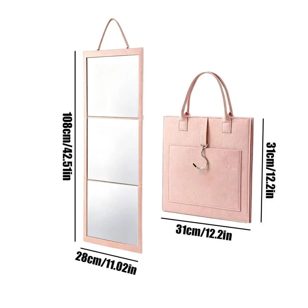 Miroir pleine longueur pour chambre à coucher, miroir mural pliable et incassable, 108x28cm, miroir