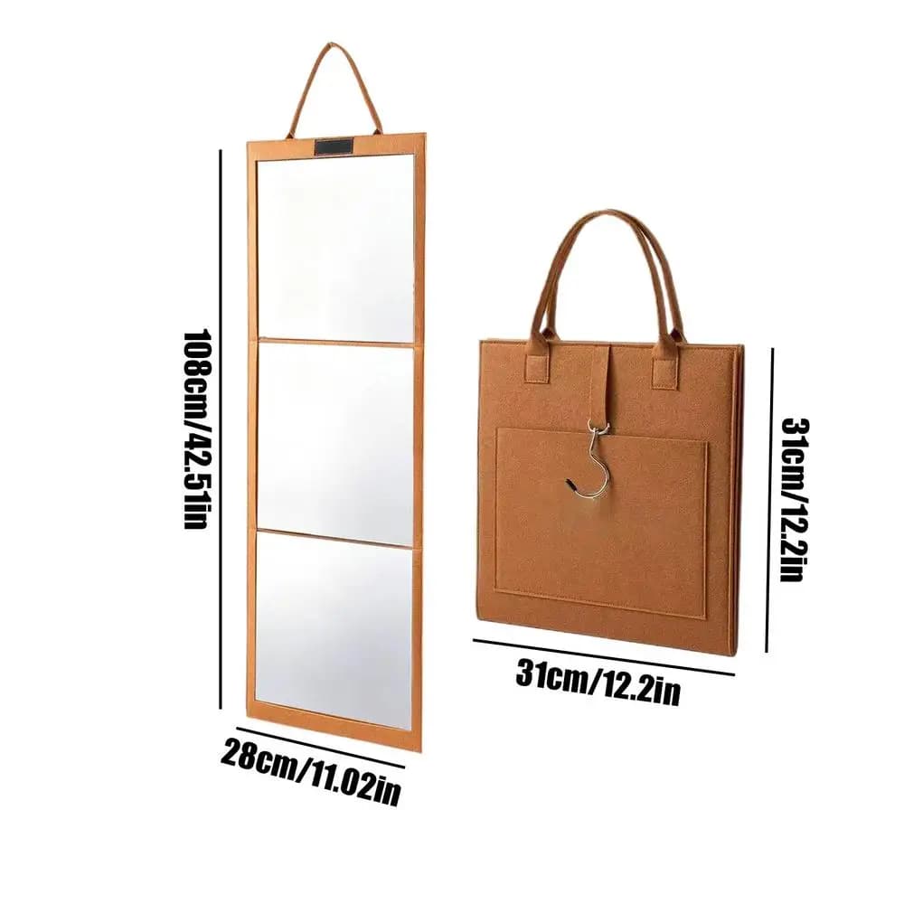 Miroir mural pliable et incassable pour chambre à coucher, miroir de corps entier 108x28cm, miroir m