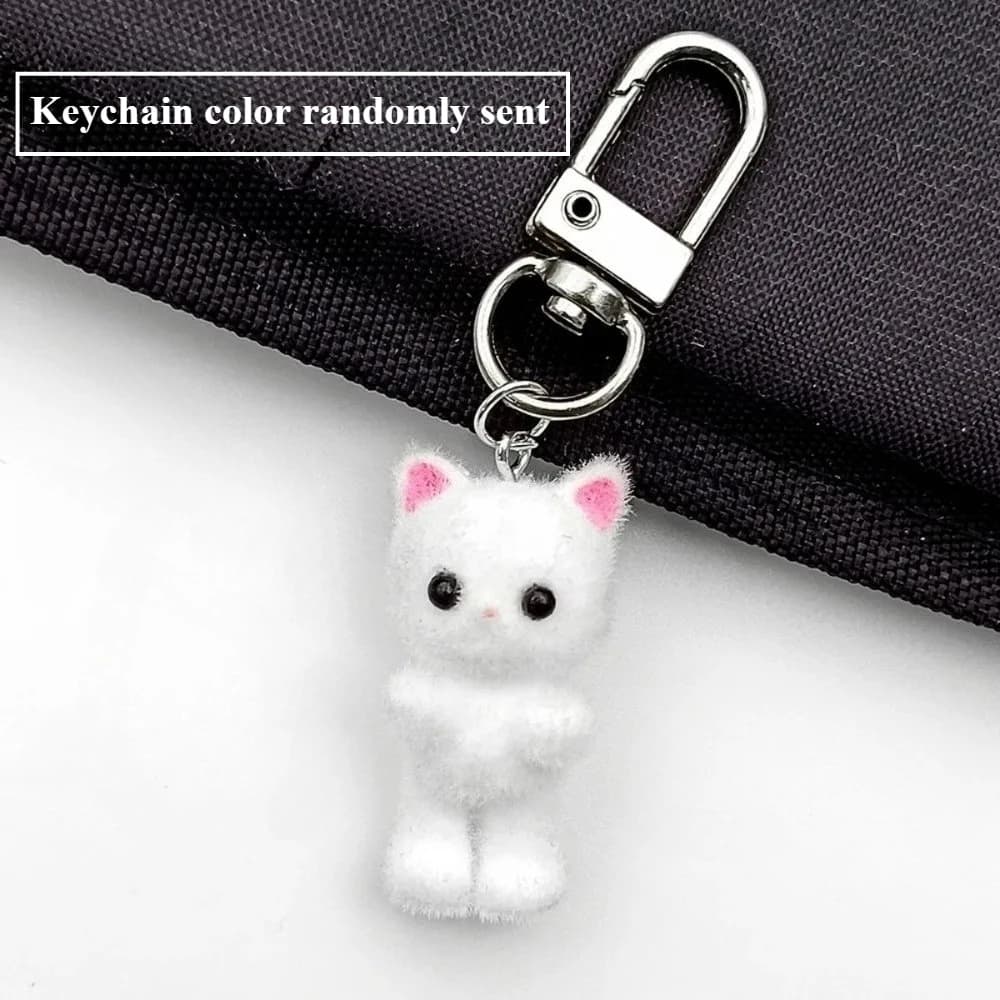 Idée créative mignon flocage tridimensionnel chaton porte-clés, dessin animé Mini poupée sac pendent