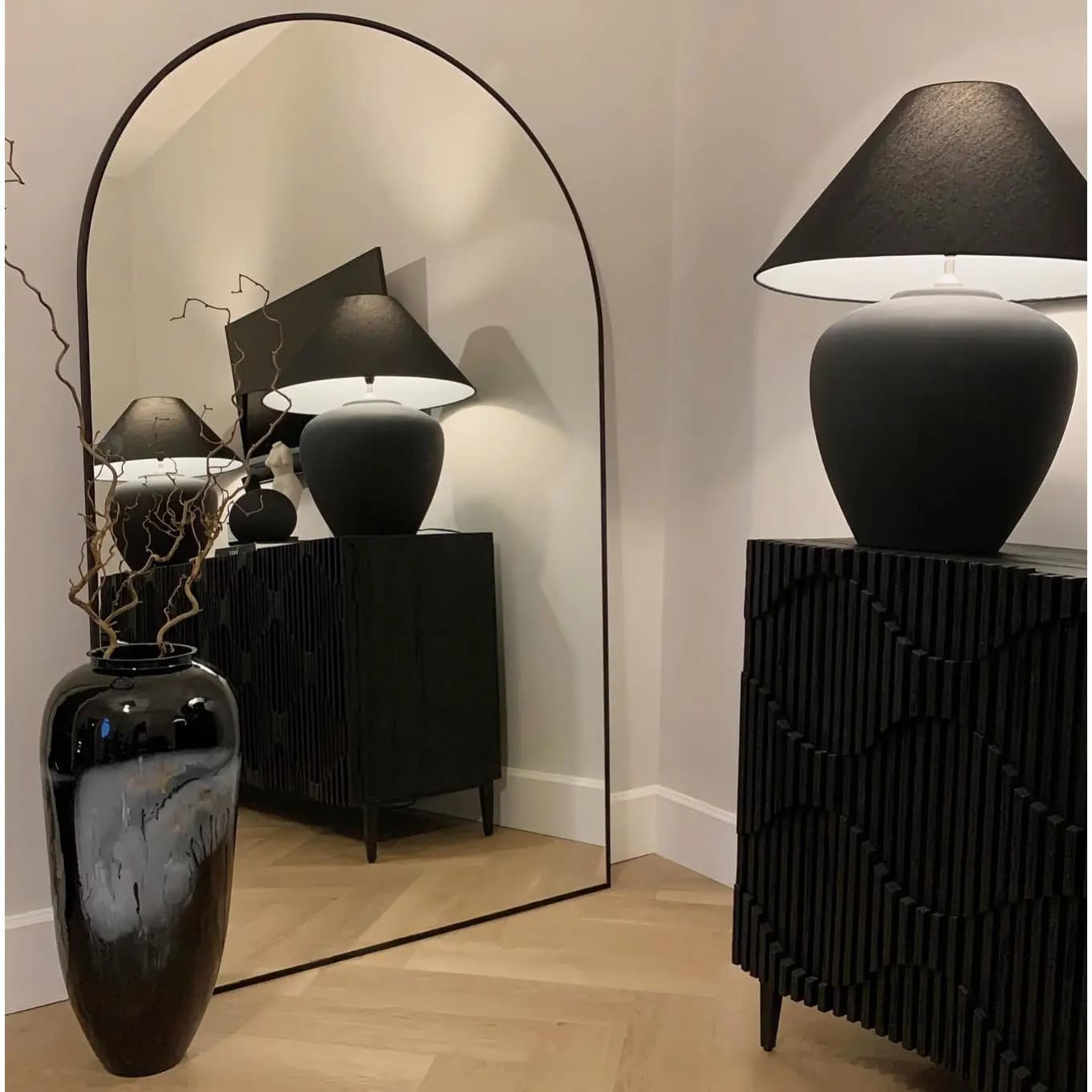 Miroir décoratif pleine longueur, miroir arqué pleine longueur, miroir sur pied pleine longueur