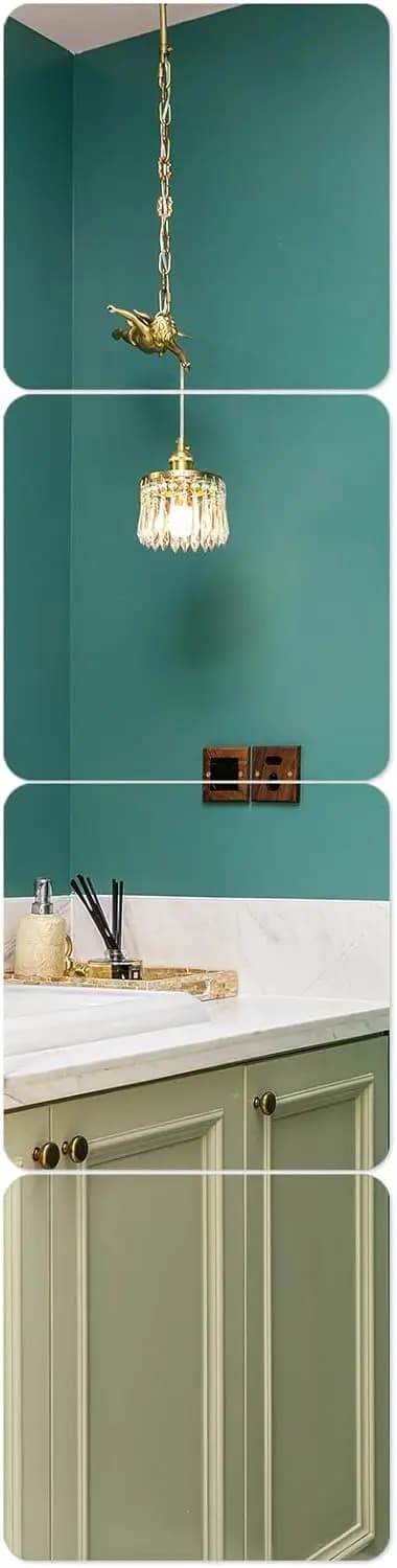 Paquet de 4 carreaux de miroir auto-adhésifs 8'x8' pour la décoration murale