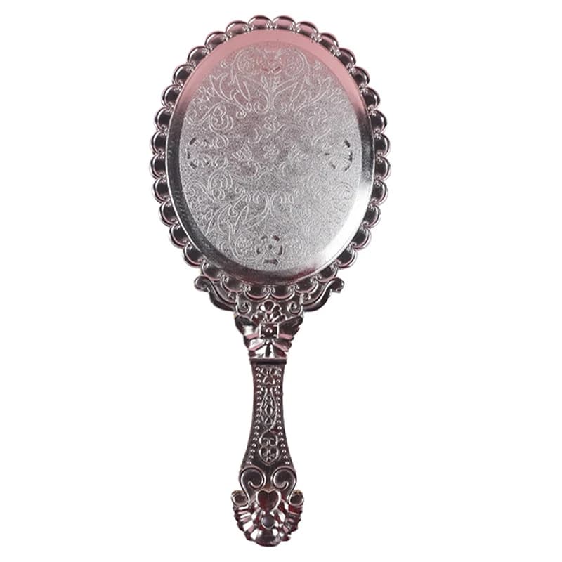 Miroir de maquillage vintage ovale et rond, style rétro, portable, pour le visage et la beauté