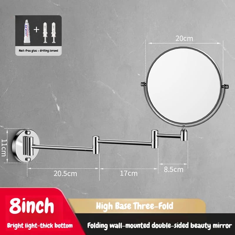 Miroir de salle de bain rotatif mural, accessoires et équipements de salle de bain, miroirs multi-pl