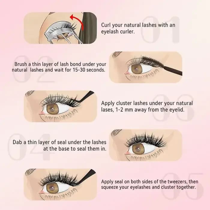 UCoolMe cils marron flore D Curl naturel vaporeux et léger segmenté cils grappe pour le maquillage à