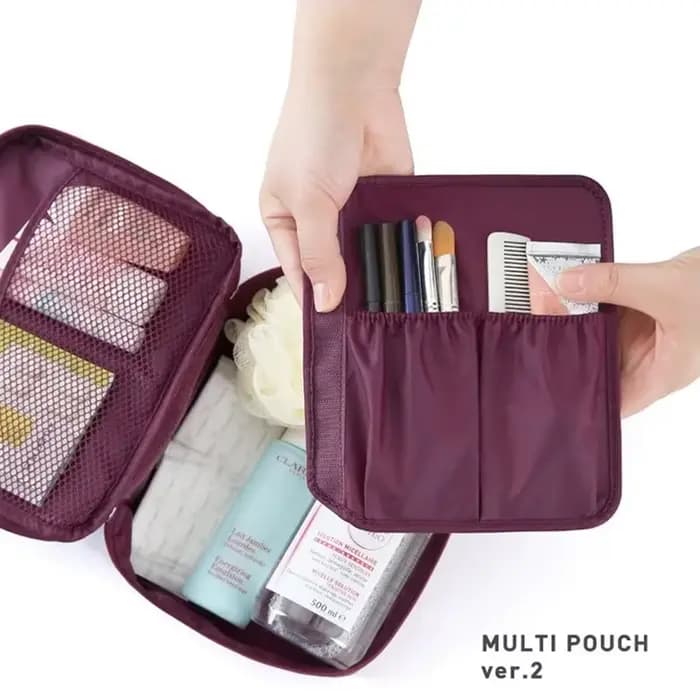 Trousse de maquillage de voyage portable pour femmes, trousse cosmétique multifonctionnelle, étuis de maquillage étanches, trousse de toilette à plusieurs compartiments