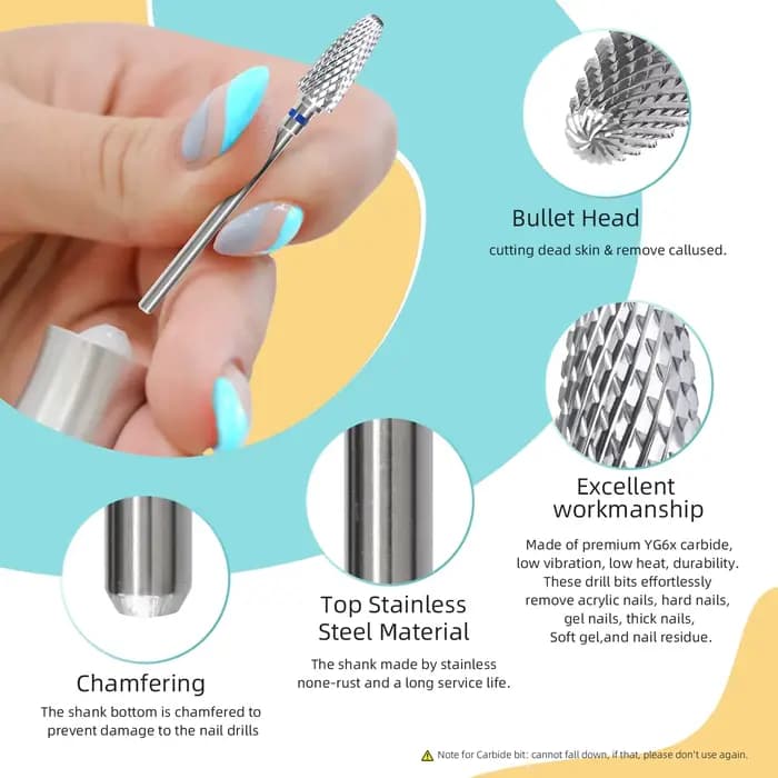 HYTOOS balle carbure forets à ongles professionnel rotatif flamme foret à ongles manucure acrylique