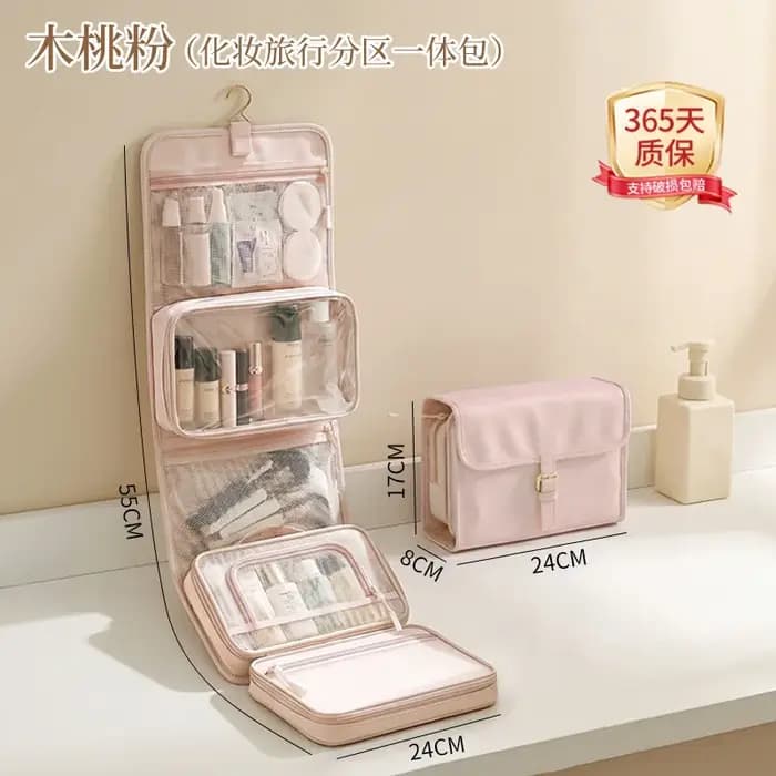 Trousse de toilette de voyage suspendable, multifonctionnelle, portable, grande capacité, organisateur de voyage minimaliste, trousse de toilette, trousse à cosmétiques