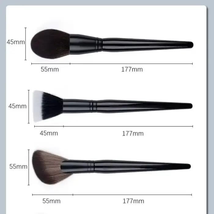 SCOTT – brosse à poudre transparente en forme d'éventail, 66 cheveux synthétiques doux, Blush, mélange de reflets, brosse de maquillage cosmétique