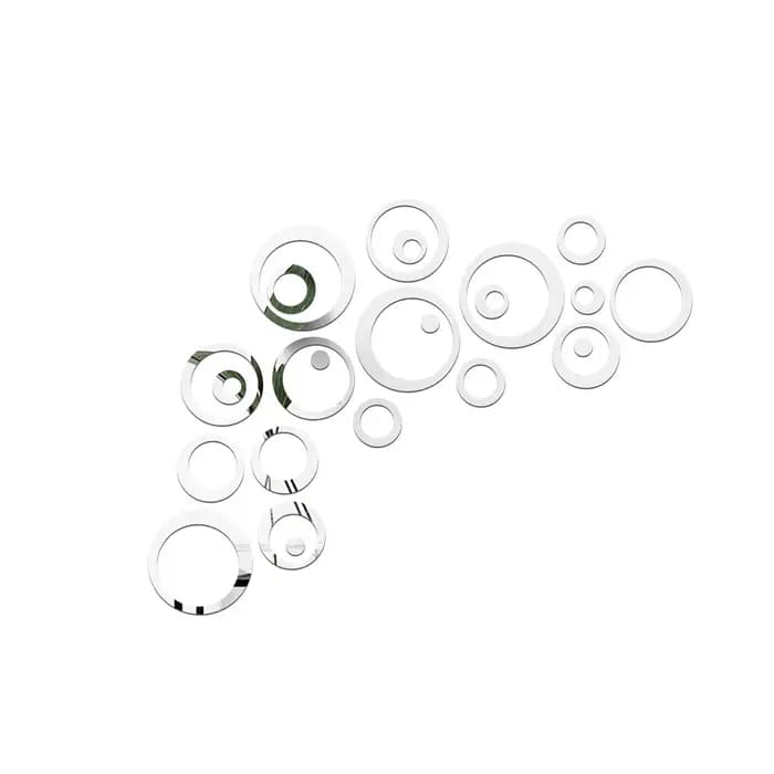 24 PCS/LOT géométrique creux cercle bricolage miroir autocollant mural 3D salon