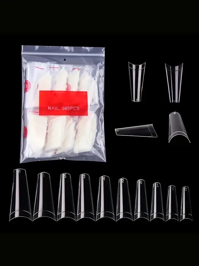 500 pièces faux ongles Art conseils français naturel Transparent cercueil