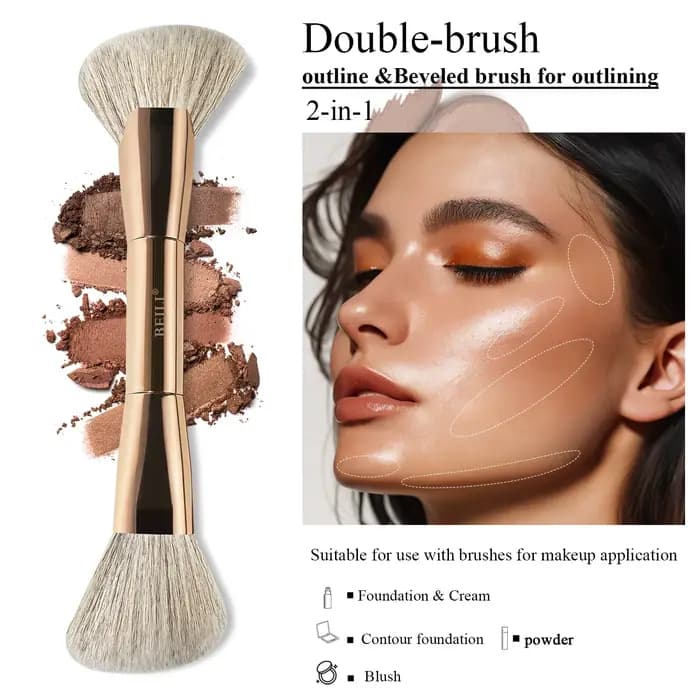 Pinceau de maquillage double embout BEILI Major Sculpture pour sculpter le visage