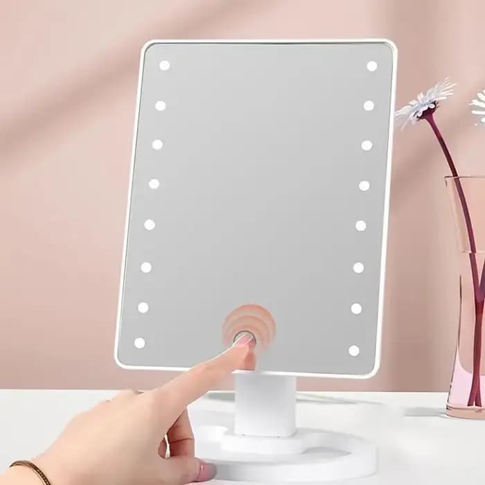 Miroir de maquillage lumineux avec rotation
